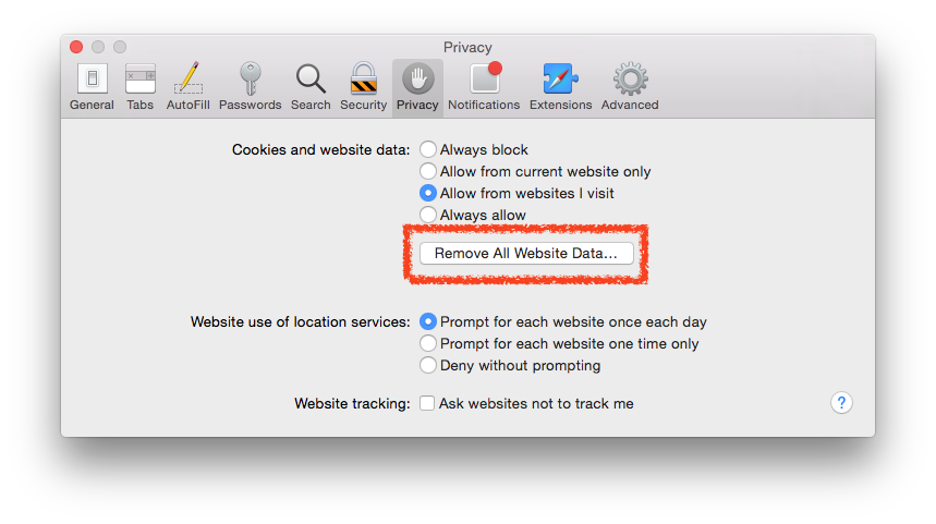 safari browser clear cache and cookies