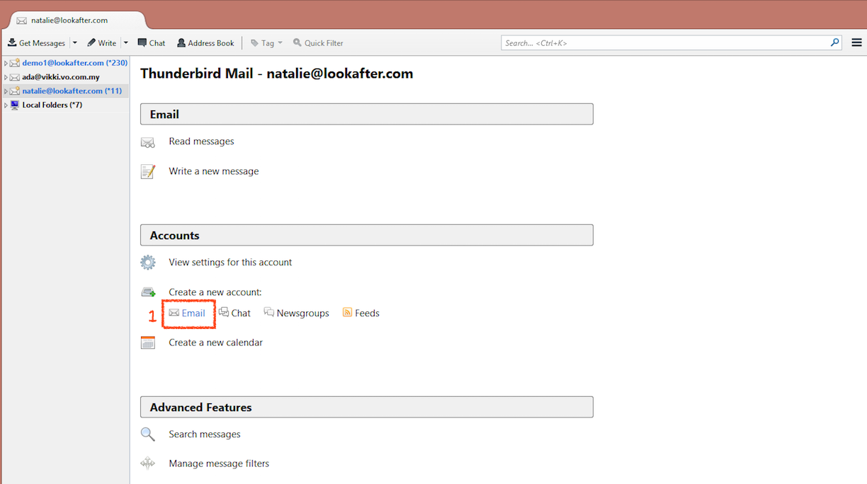 mozilla thunderbird mail setup